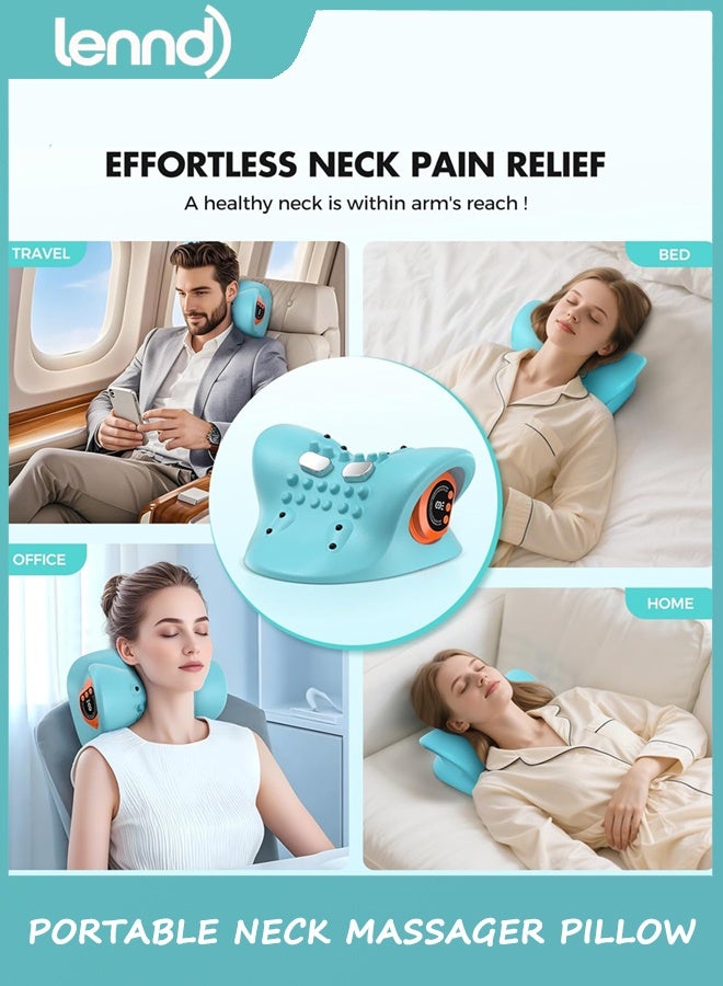 LENND 2025 Rechargeable Portable Neck Massager Pillow3-in-1 Shiatsu Neck & Back Massager with Remote Control - Heat/Vibration/Deep Tissue Modes, Portable for Car/Office/Home, USB-C Rechargeable ﻿ - Image 3