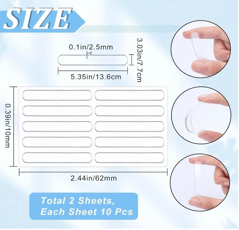 VIVUE Silicon Wall Protector, 10Pcs Transparent 2.24 inch Strip Door Handle Bumper Soft Wall Protector Self Adhesive Door Knob for Wall Shield Guard Sliding Clear Door Bumpers Stopper Silencer (Strips) - Image 4