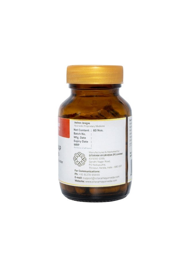 SITARAM Sitaram Ayurveda Testosap Capsule 60 Nos | Kerala Ayurvedic Natural Testosterone Booster for Men with Aswagandha, Musli, Gokshura, Shilajit & Kapikacchu  - Image 2