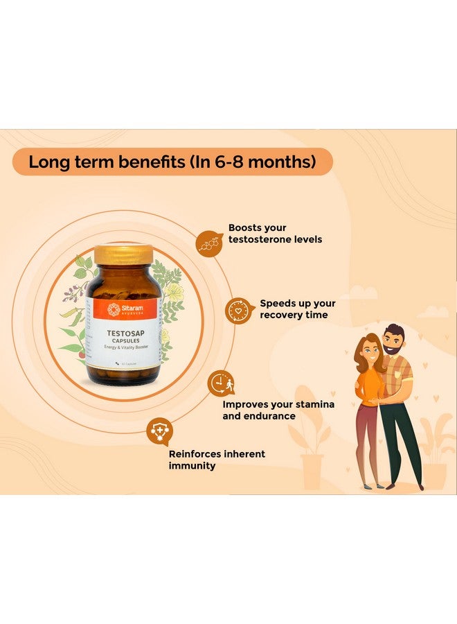 SITARAM Sitaram Ayurveda Testosap Capsule 60 Nos | Kerala Ayurvedic Natural Testosterone Booster for Men with Aswagandha, Musli, Gokshura, Shilajit & Kapikacchu  - Image 4