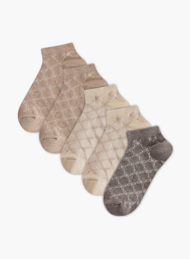 Celeste Printed Ankle Length Socks - Set of 5 - Image 1