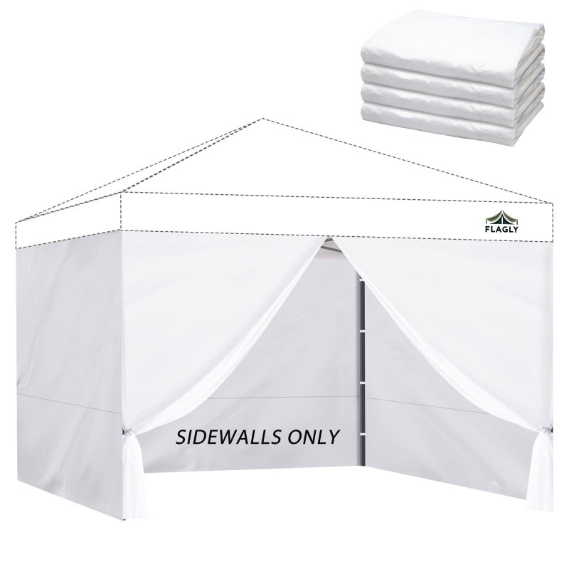 Flagly Instant Canopy Sidewalls for 10x10 Pop Up Canopy Tent, 300D Waterproof Material for Outdoor Events, Vendor Booths, and Privacy (Sidewalls Only, Canopy Not Included) - Image 1