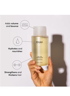Ouai OUAI Fine Shampoo - Volumizing Shampoo with Strengthening Keratin, Biotin & Chia Seed Oil for Fine Hair - Delivers Clean, Weightless Body - Paraben, Phthalate & Sulfate Free Hair Care - 10 fl oz  - Image 2