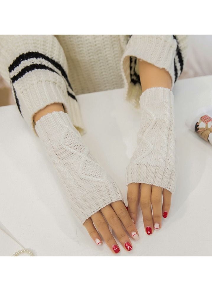 Loquat Fingerless Knitting Cotton Polyester Gloves Sleeves 