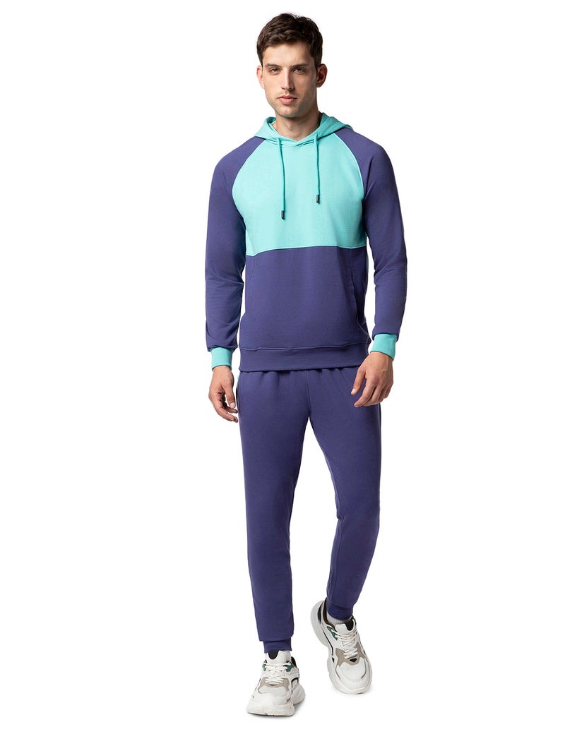 fyltr Men's Colourblock Hoodie & Jogger Casual Co-ord Set - Raglan Sleeve Detail | Utility Side Pockets | Full Sleeve - Image 4