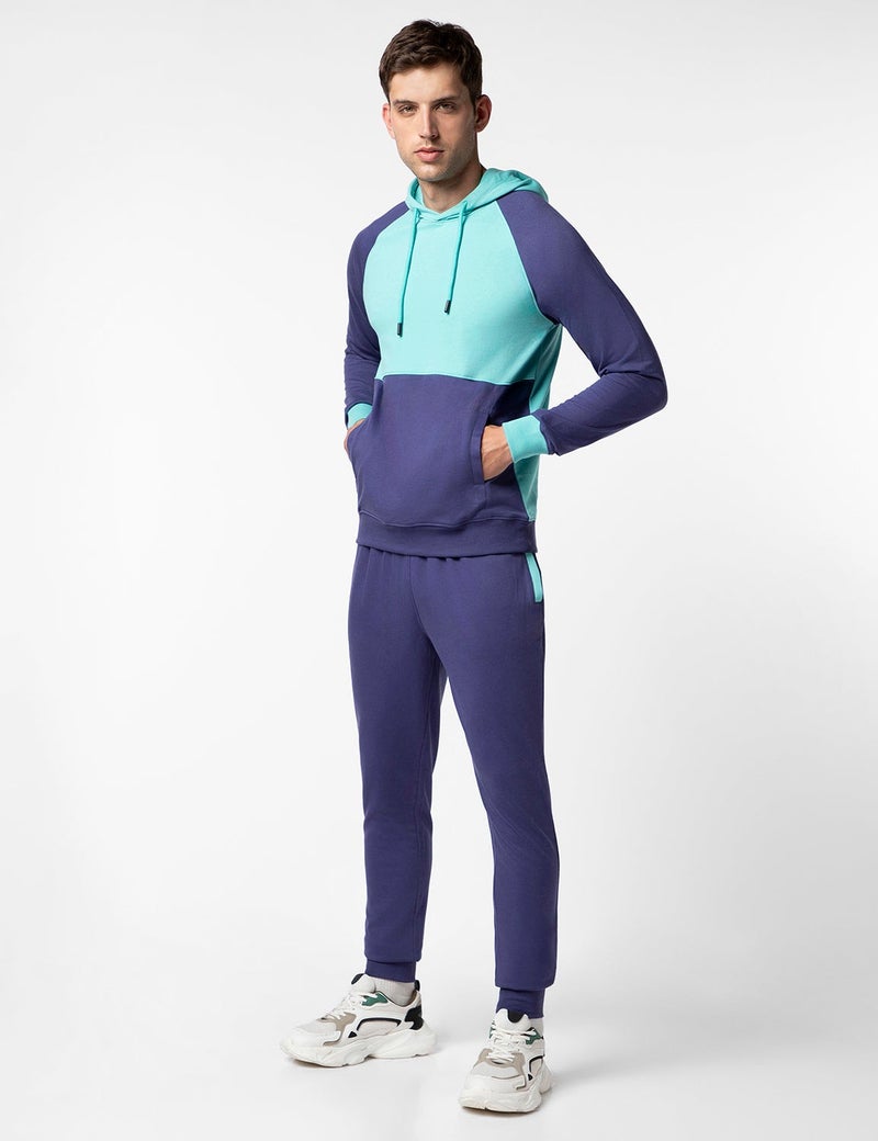 fyltr Men's Colourblock Hoodie & Jogger Casual Co-ord Set - Raglan Sleeve Detail | Utility Side Pockets | Full Sleeve - Image 1