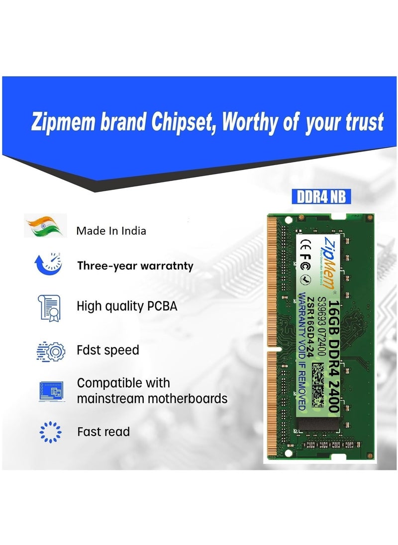 Generic - DDR4 16GB DDR4 2400MHz Memory (Memory) CL-17 | Single Row 1Rx8 | SO-DIMM | PC4-19200, Computer RAM Memory Module Upgrade - Image 1