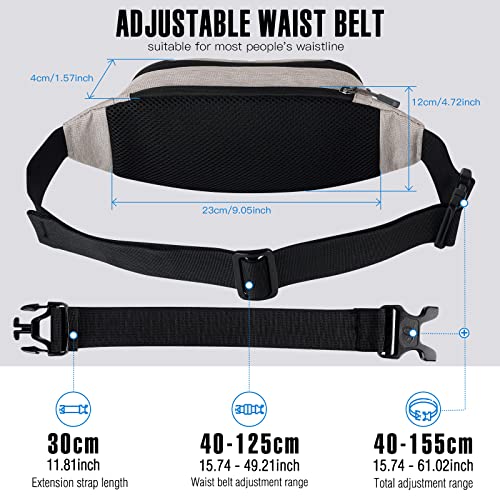 WATERFLY Fanny Pack Waist Bag: Small Hip Pouch Bum Bag Fannie Pack Phanny Fannypack Waistpack Bumbag Beltbag Sport Slim Fashionable for Jogging Hiking Hiker Woman Man - Image 3