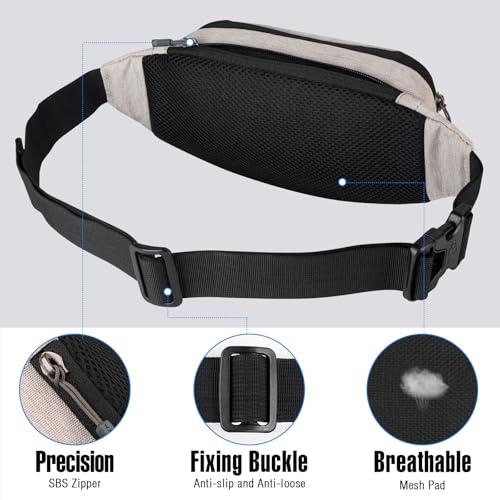 WATERFLY Fanny Pack Waist Bag: Small Hip Pouch Bum Bag Fannie Pack Phanny Fannypack Waistpack Bumbag Beltbag Sport Slim Fashionable for Jogging Hiking Hiker Woman Man - Image 5