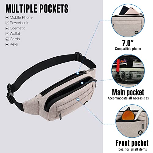WATERFLY Fanny Pack Waist Bag: Small Hip Pouch Bum Bag Fannie Pack Phanny Fannypack Waistpack Bumbag Beltbag Sport Slim Fashionable for Jogging Hiking Hiker Woman Man - Image 2