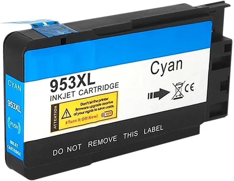 خرطوشة حبر Cyan 953XL مجموعة متوافقة مع Officejet Pro 7720 7730 7740 8210 8218 8710 8715 8718 8720 8730 8740 - Image 2