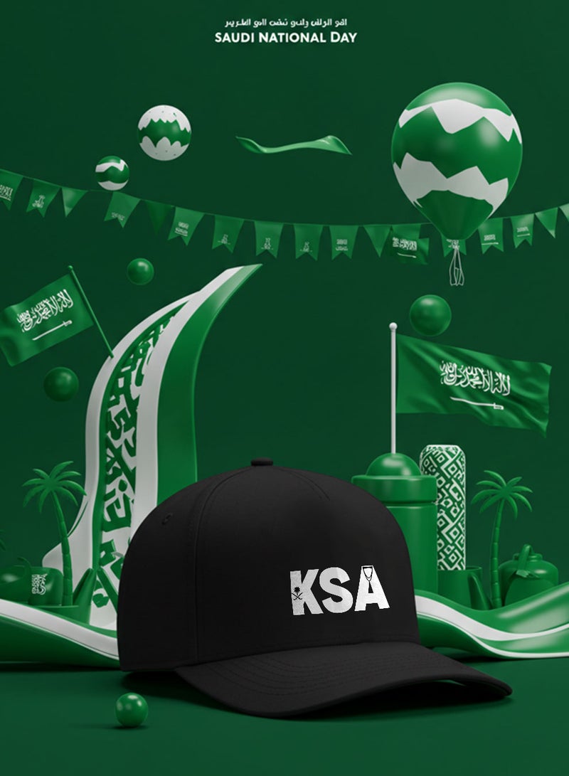 لوحة كاب مصنوع من القطن بتصميم لمناسبة اليوم الوطني السعودي وللتعبير عن حب الوطن في كل وقت - Image 3