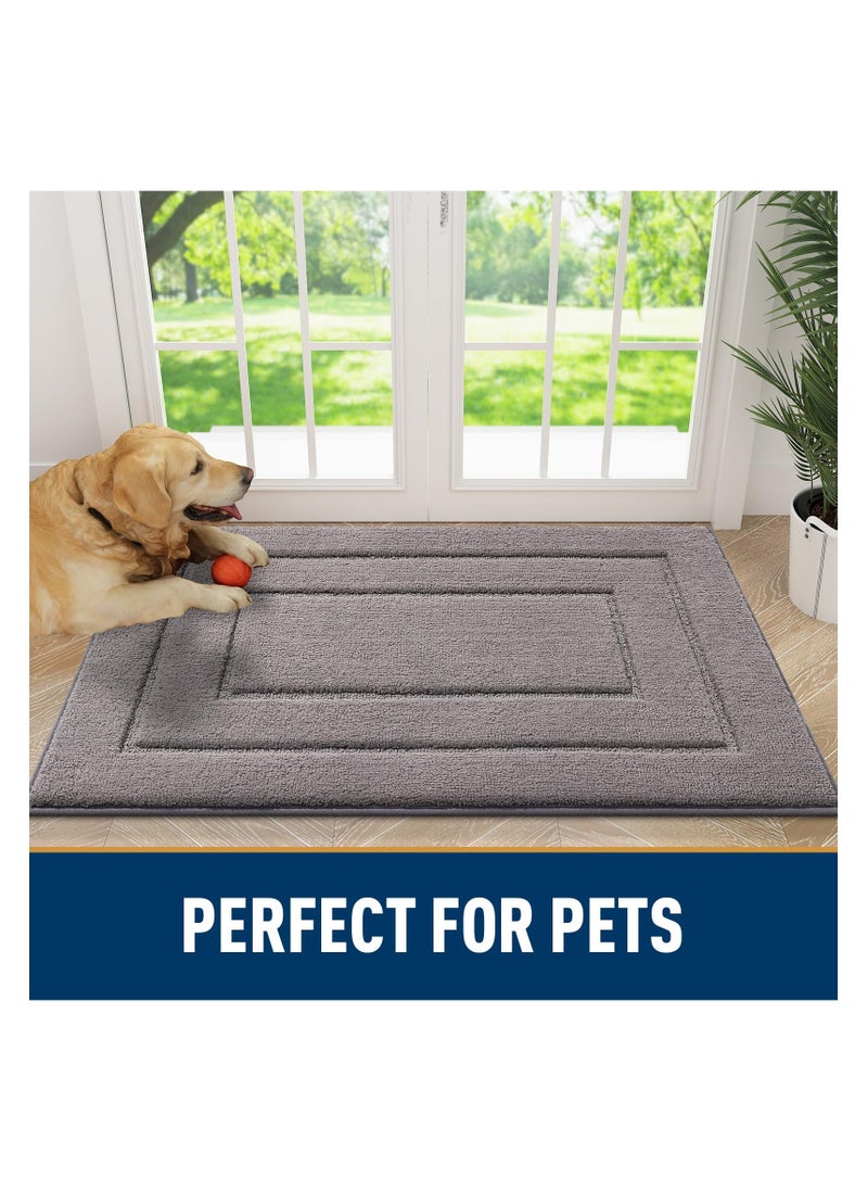 Door Mat Indoor Entrance,Outdoor Door Mats, Kitchen Bathroom Mat, Floor Mat (50*80cm,Grey)