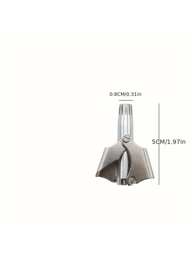 1pc Stainless Steel Manual Nose Hair Trimmer Semi Automatic Gentle Nose Hair Removal Scissors Personal Cleaning Tool Safe Full Body Wash Light Beige - Image 4