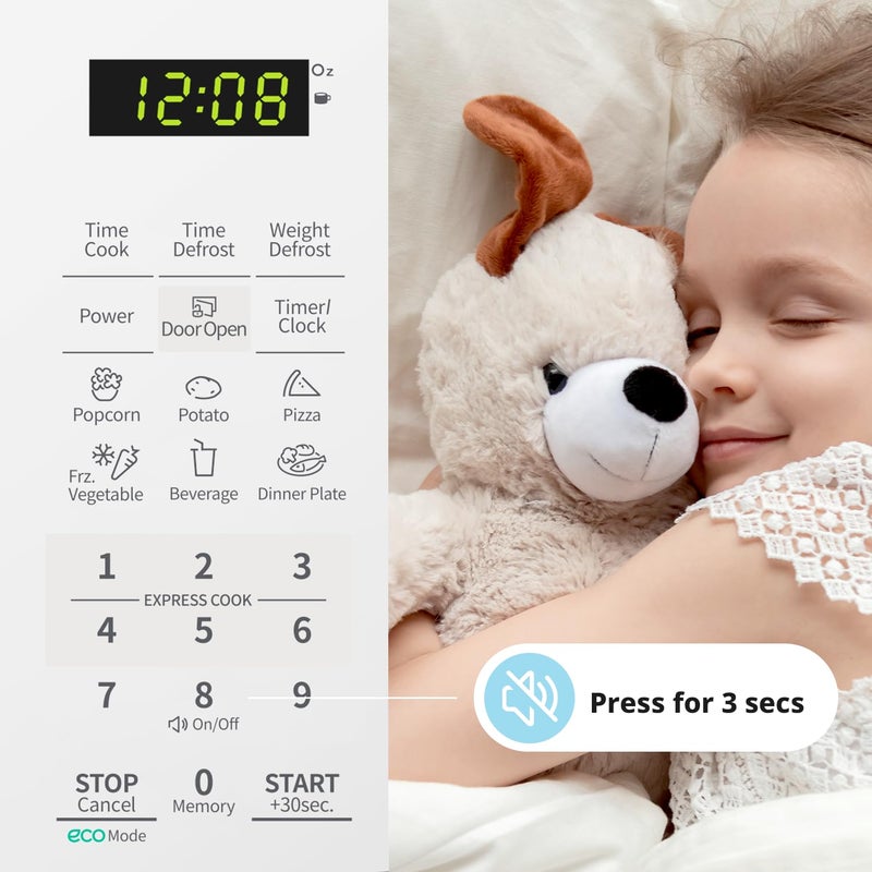 COMFEE' EM720CPL-PM Countertop Microwave Oven with Sound On/Off, ECO Mode and Easy One-Touch Buttons, 0.7 Cu Ft/700W, Pearl White - Image 4