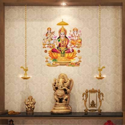 Rangoli Vinyl Wall Sticker Multicolour Vinyl Medium Size 40cm or 50 cm Pack of 1 Sticker, Self-Adhesive - Image 2