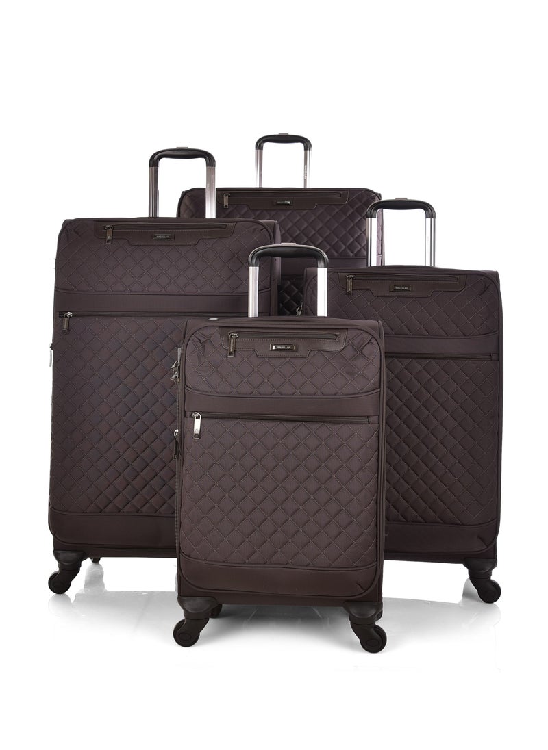 MAGELLAN - Magellan Luggage 4 Piece Set Trolley Travel Bag Size 20/24/28/32 Inch Brown - Image 1