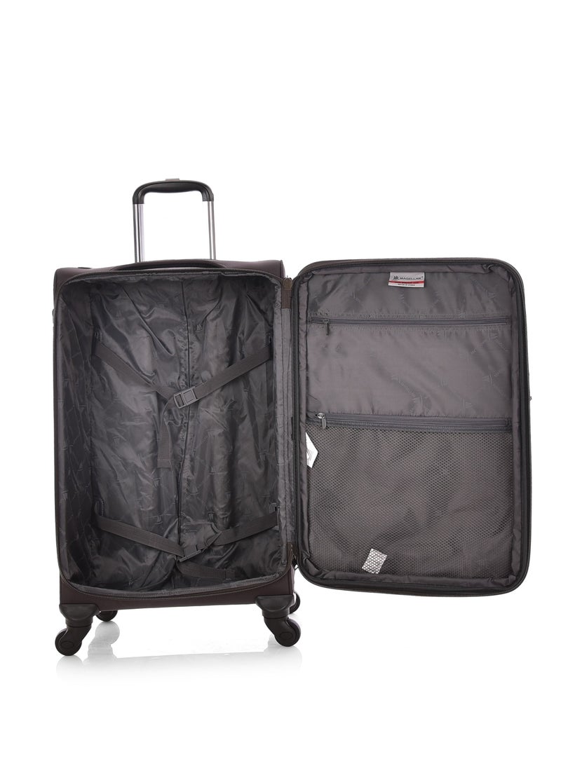 MAGELLAN - Magellan Luggage 4 Piece Set Trolley Travel Bag Size 20/24/28/32 Inch Brown - Image 1