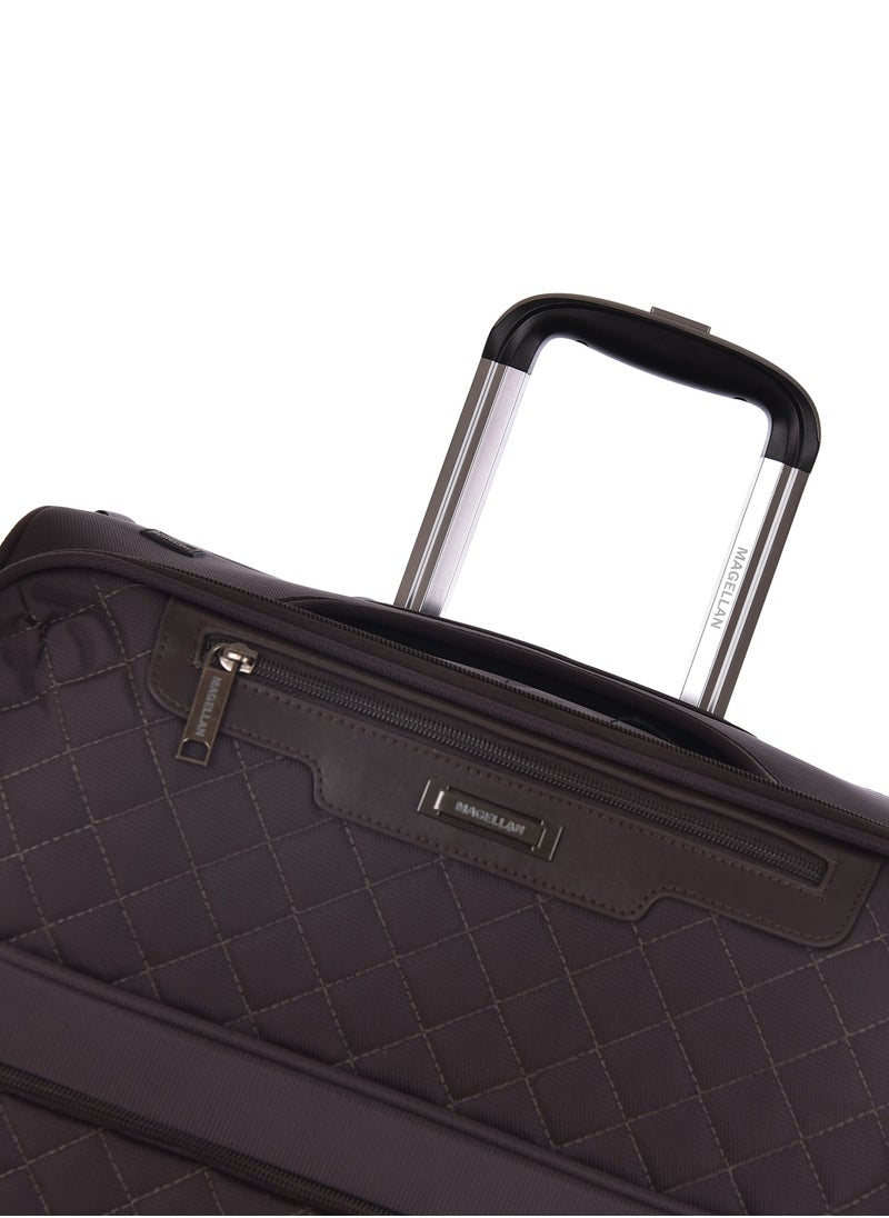 MAGELLAN - Magellan Luggage 4 Piece Set Trolley Travel Bag Size 20/24/28/32 Inch Brown - Image 1
