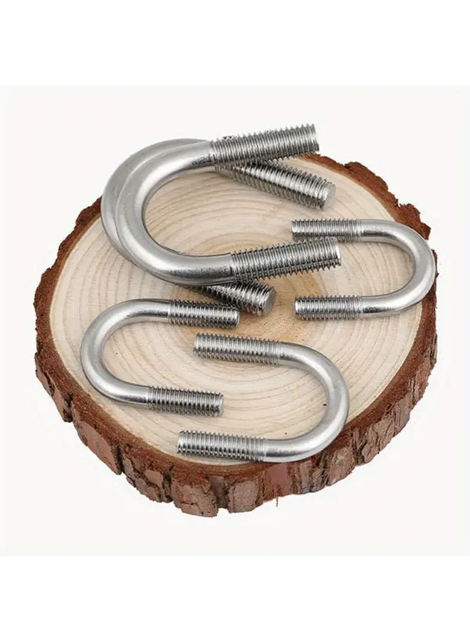 M8x60 براغي U من الفولاذ المقاوم للصدأ، مشابك ثقيلة قابلة للتعديل لتركيب الأنابيب والكابلات، قطعتان - Image 2