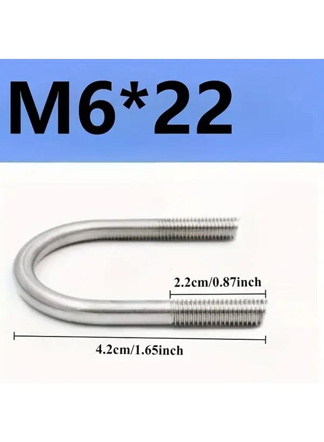 M8x60 براغي U من الفولاذ المقاوم للصدأ، مشابك ثقيلة قابلة للتعديل لتركيب الأنابيب والكابلات، قطعتان - Image 3