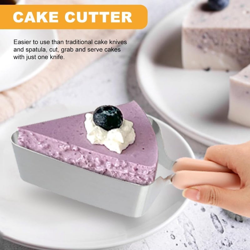 NOWHYX Cake Cutter, Stainless Steel Cake K-nife and Server with Double Handle, Adjustable Cakes Slicer for Cakes Server, Pie Server(COLOR:pink) - Image 4