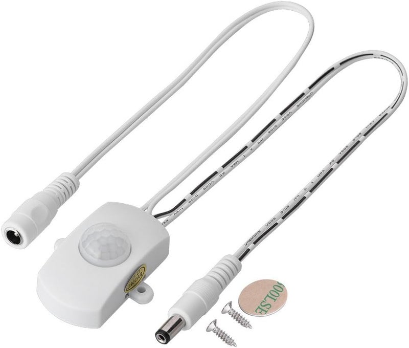 REES52 مفتاح لمستشعر الحركة LED لمصباح LED شريط الطاقة 5A DC 6-24V Mini PIR مستشعر الأشعة تحت الحمراء لمفتاح الكشف عن الحركة LED شريط مفتاح تلقائي (أبيض) - Image 1