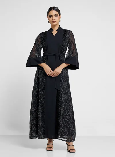 long sleeve tiered dress ENTRO Long Sleeve Tiered Dress