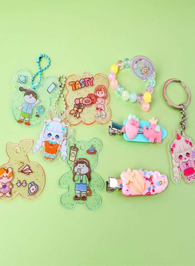 fashionhome Handmade DlY Beads Hairpins Stickers Chains Art and Crafts Set for Kids  - Image 3