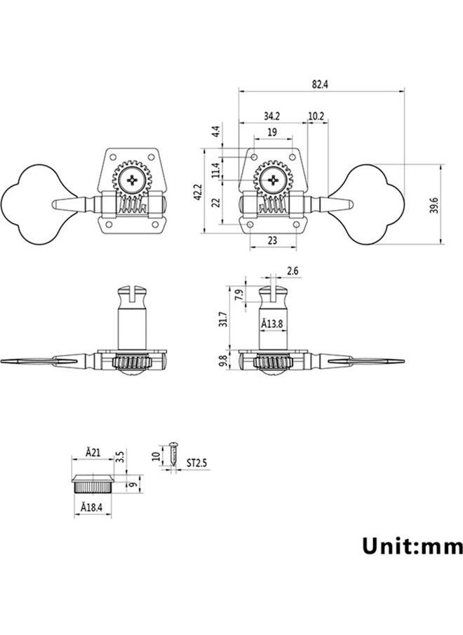 NIBEMINENT - Left And 4-Piece Right Bass Tuner Peg Set For Fender Guitar Tuning - Image 1