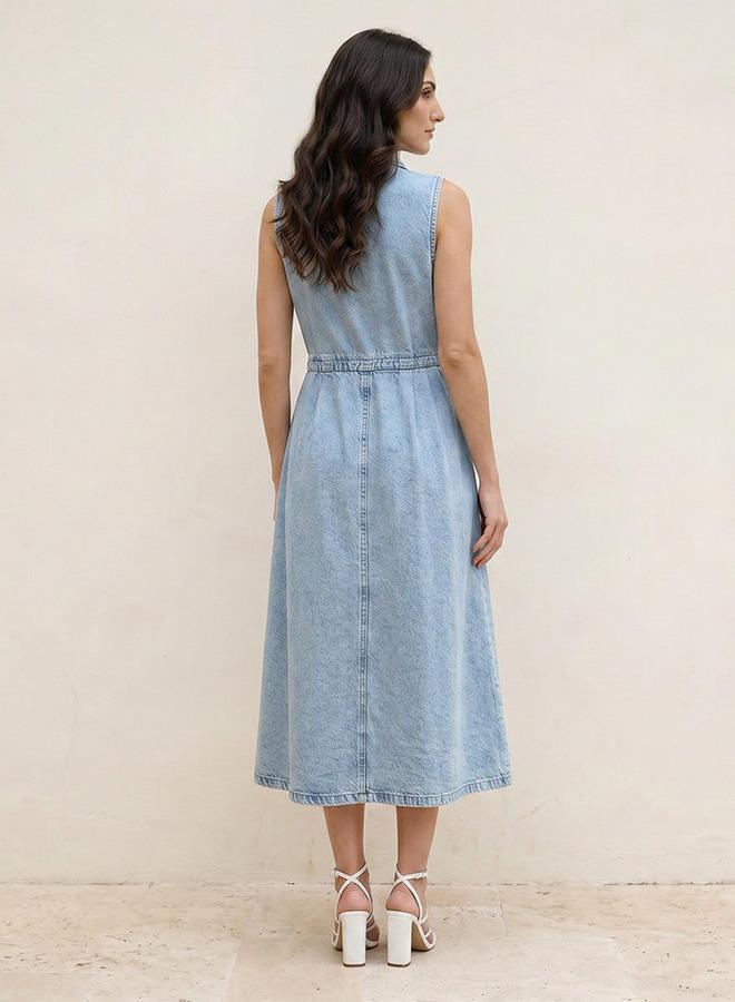 Splash FAV Denim Shirt Dress Drawstring Tie-Up - Image 3