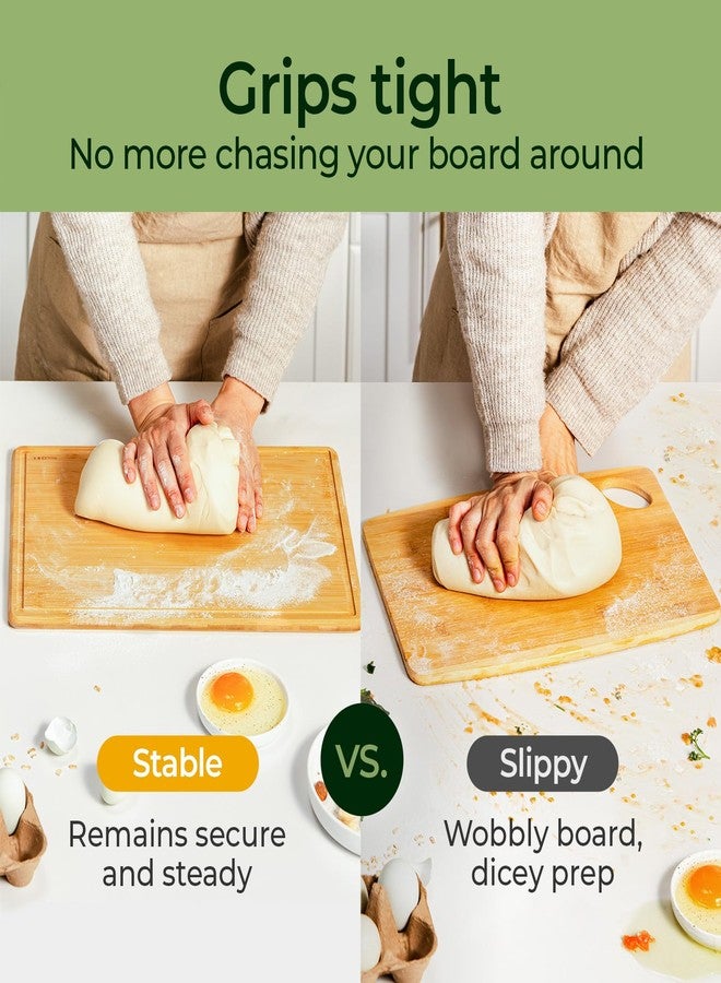 Keechee Cutting Board with Non-slip Mat, Bamboo Cutting Board for Kitchen Meal Prep & Serving - Wood Serving Board Set with Deep Juice Groove Ideal Kitchen Gifts - Image 4