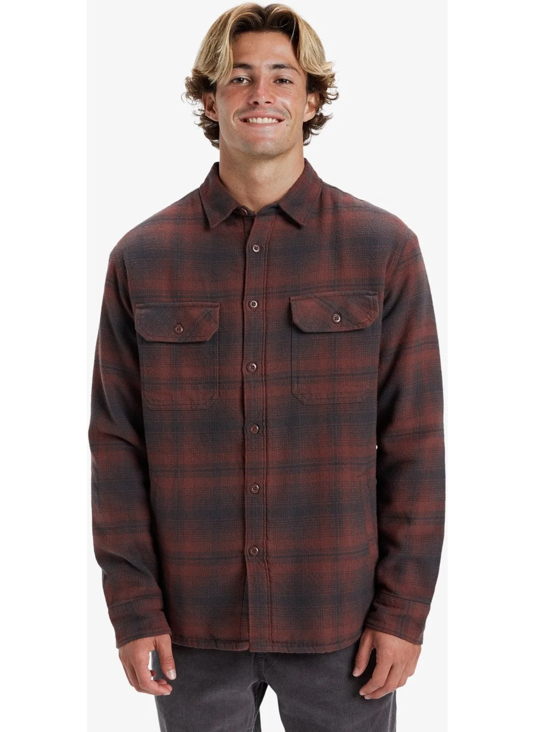 QUIKSILVER Quiksılver Venture Overshirt Sherpa Men Brown Stone Venture Os Sherpa Shirt AQYWT03364-RRZ1
