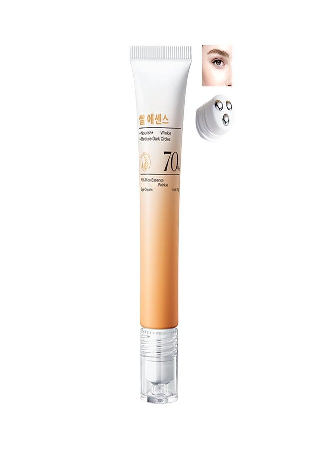 DLZZRS Rice Essence Eye Cream, Rice Essence Wrinkle Eye Cream With 70% Rice Essence Extract, Deep Moisturizing Nourish Reduce Dark Circles Under Eye Cream For Fine Wrinkles & Puffiness Treatment - Image 1