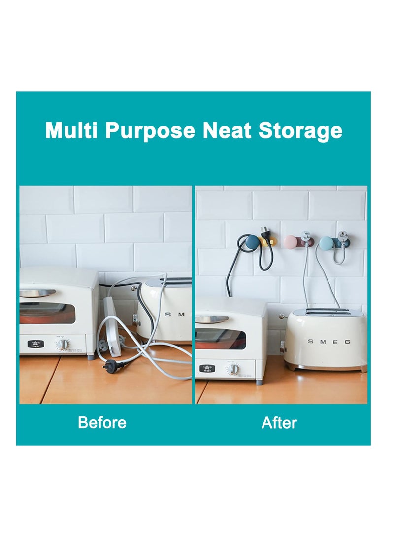 Excefore Cord Organizer for Kitchen Appliances, Wall Mount Adhesive Cord Holder, Cord Keeper, Cable Management for Storage and Fix Cords of Mixer, Coffee Maker, Blender(Set of 4) - Image 2