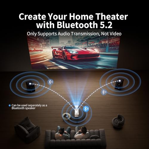 Tecaki Mini Projector with WiFi and Bluetooth, Native 1080P Portable Outdoor Movie Projector, 4K Supported, Compatible with Smartphone/TV Stick/HDMI/USB/PS5, for Home Theater, Bedroom, Outdoor - Image 3
