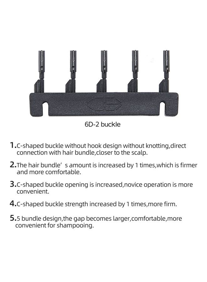 6-Domideance آلة تركيب الشعر 6D، الجيل الثاني من قطع الشعر 6D للتغيير السريع والاستخدام، خمسة خصلات في صف واحد، سبيكة - Image 2