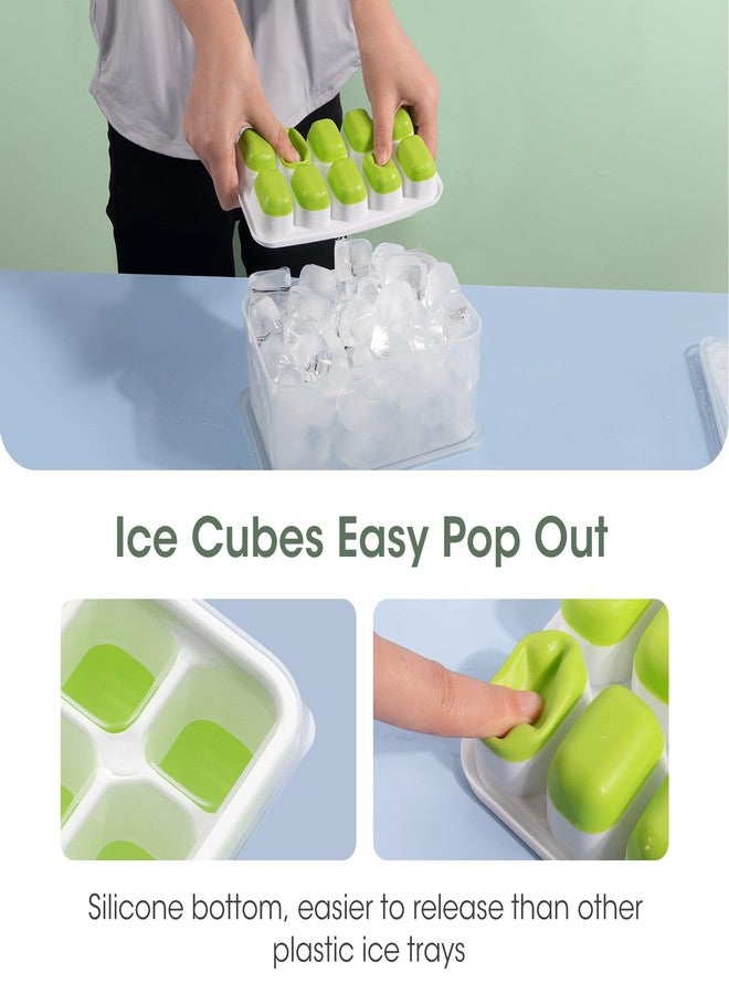 DOQAUS Ice Cube Tray with Lid and Bin, Silicone Ice Cube Trays for Freezer with Ice Box, 4 Pack Ice Trays with Ice Container for Cocktails, Stackable Ice Maker with Storage Ice Bin, Ice Tong & Scoop - Image 4