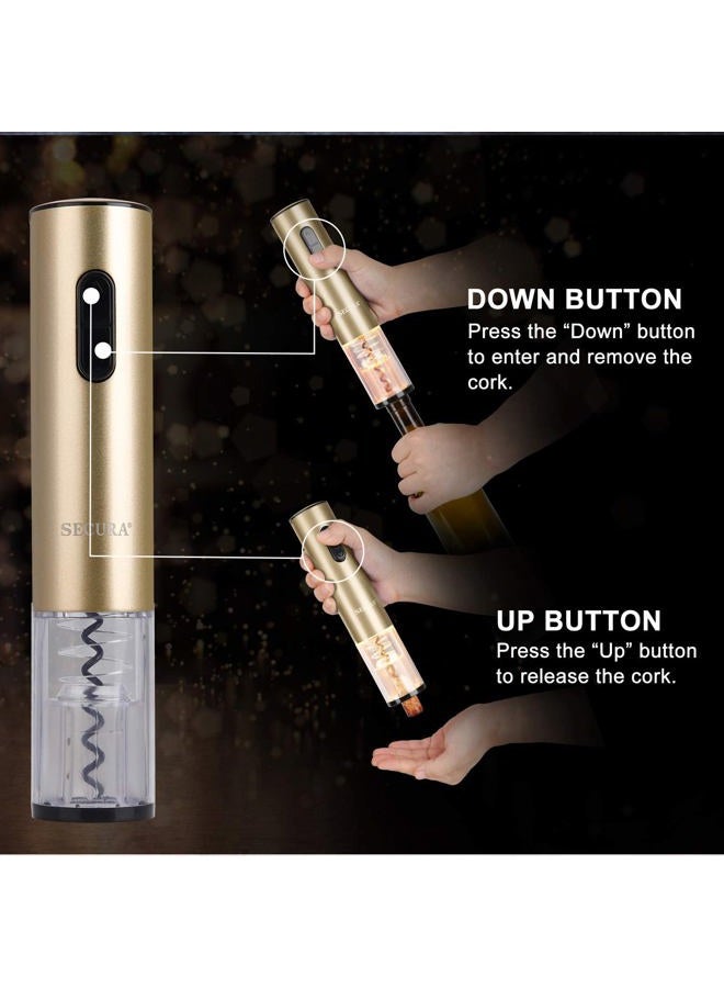 Secura Electric Wine Opener, Automatic Bottle Corkscrew Opener with Foil Cutter, Refillable (Champagne Gold) - Image 5