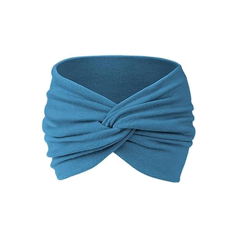 Generic Bohemian Elastic Sports Headband for Women 11# Sky Blue 