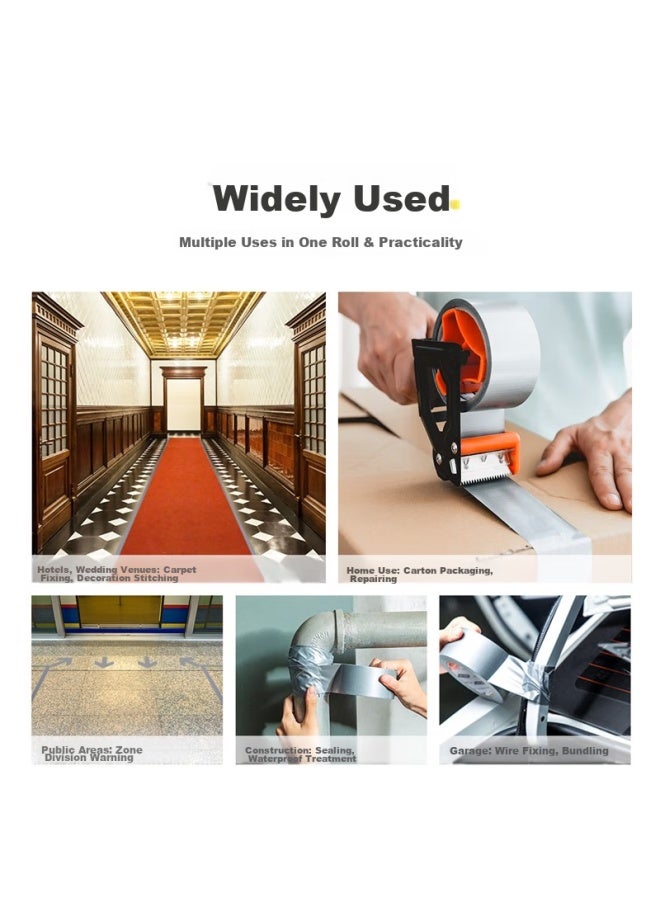 ديلي Deli شريط قماشي متين للغاية، مقاوم للرياح وعالي الالتصاق، مقاوم للاهتراء ومقاوم للماء، 48mm*20m*230μm، لإصلاح السجاد وإغلاق النوافذ، رمادي 1 لفة، 30800 - Image 3
