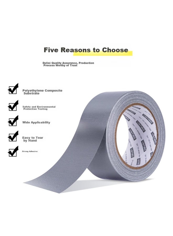 ديلي Deli شريط قماشي متين للغاية، مقاوم للرياح وعالي الالتصاق، مقاوم للاهتراء ومقاوم للماء، 48mm*20m*230μm، لإصلاح السجاد وإغلاق النوافذ، رمادي 1 لفة، 30800 - Image 2