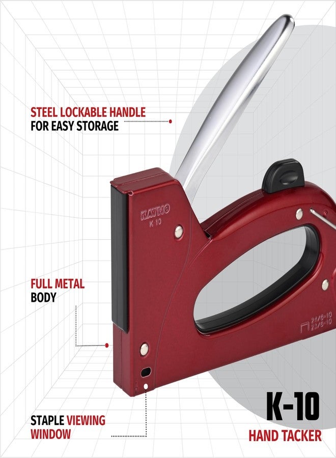 Kaymo K-10 Hand Tacker | Compact Lightweight Tool | Full Steel Handle | All Metal Body | Lockable Handle | Staple Viewing Window | Uses 23 Series Staples | 198g Weight | Durable for Professional Use - Image 3