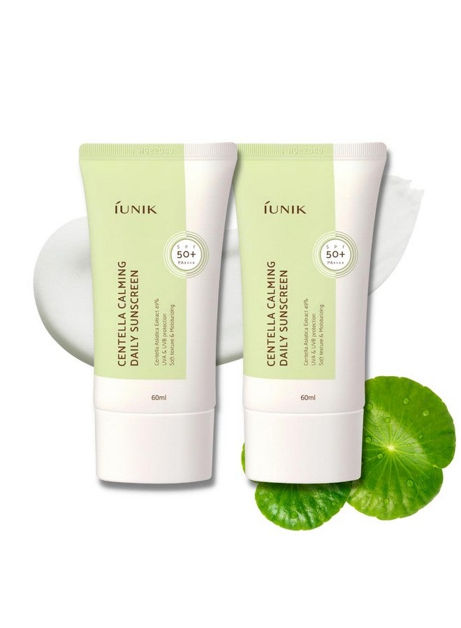 iUNIK Centella Calming Moisture Daily Sunscreen Spf 50+ Pa++++ Matte & No White Cast Centella Asiatica Dry Oily Sensitive Vegan Korean Skincare Pack Of 2 - Image 1