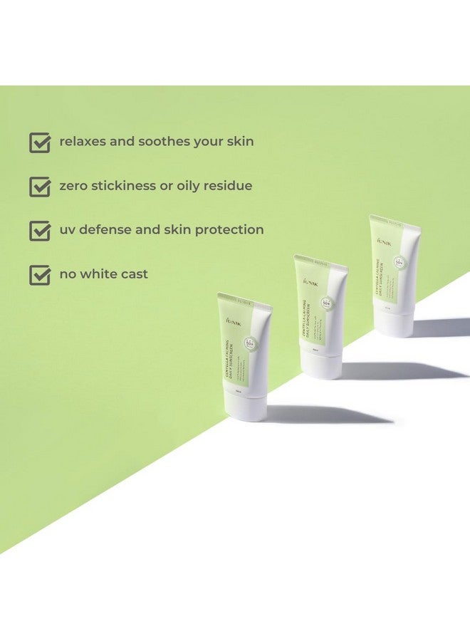 iUNIK Centella Calming Moisture Daily Sunscreen Spf 50+ Pa++++ Matte & No White Cast Centella Asiatica Dry Oily Sensitive Vegan Korean Skincare Pack Of 2 - Image 2