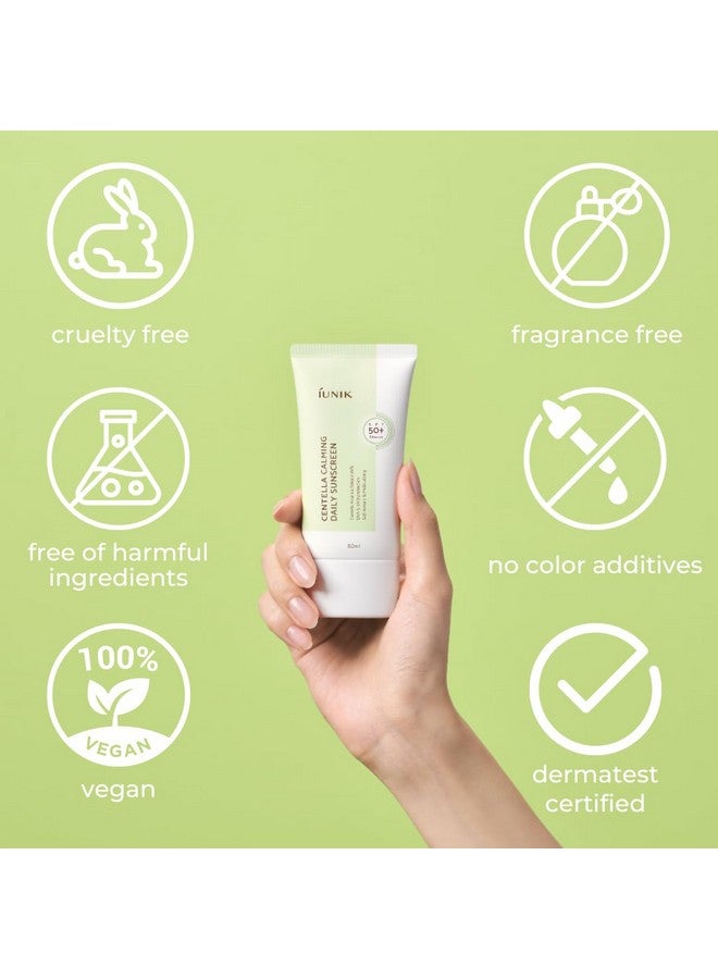 iUNIK Centella Calming Moisture Daily Sunscreen Spf 50+ Pa++++ Matte & No White Cast Centella Asiatica Dry Oily Sensitive Vegan Korean Skincare Pack Of 2 - Image 3