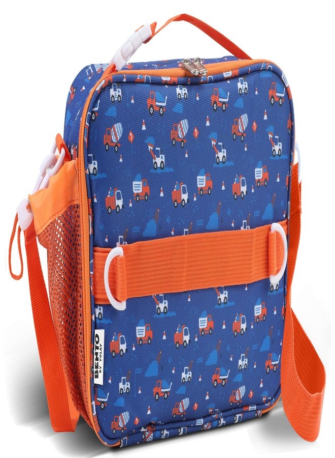 YOLAY Bento Lunch Bag for Kids with Insulated Walls That Keeps Your Lunch, Fruits, Snacks and Meals Warm & Fresh, Holds Lunch Box, Water Bottle and other Meals - Trucks, Standard - Image 1