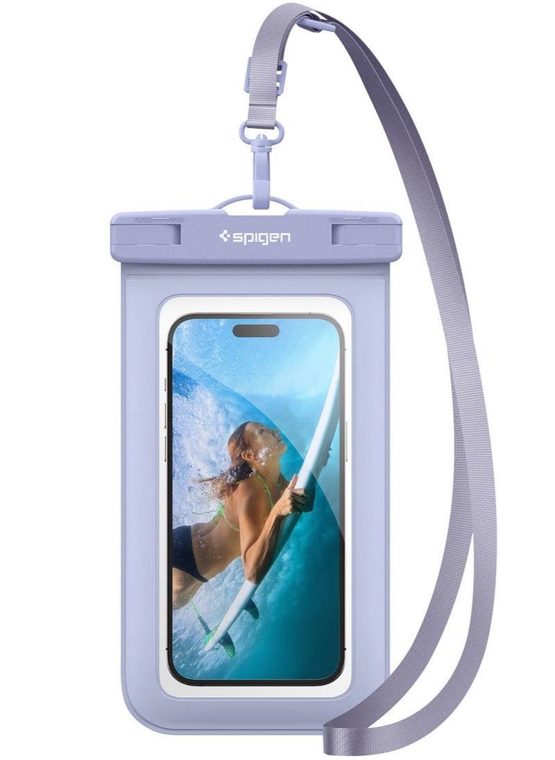Spigen Universal Waterproof Phone case [1 Pack] IPX8 Pouch A601 Compatible with iPhone, Samsung Galaxy and Smartphone Up to 7 inches - Aqua Blue  - Image 1