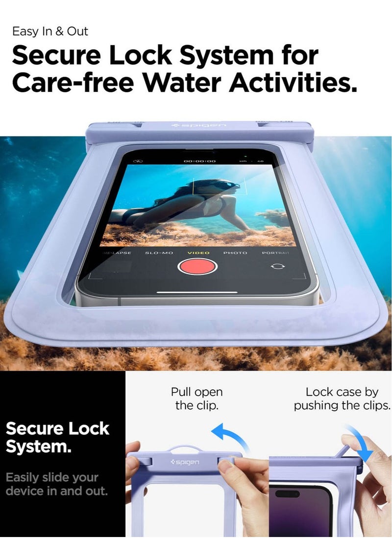 Spigen Universal Waterproof Phone case [1 Pack] IPX8 Pouch A601 Compatible with iPhone, Samsung Galaxy and Smartphone Up to 7 inches - Aqua Blue  - Image 2