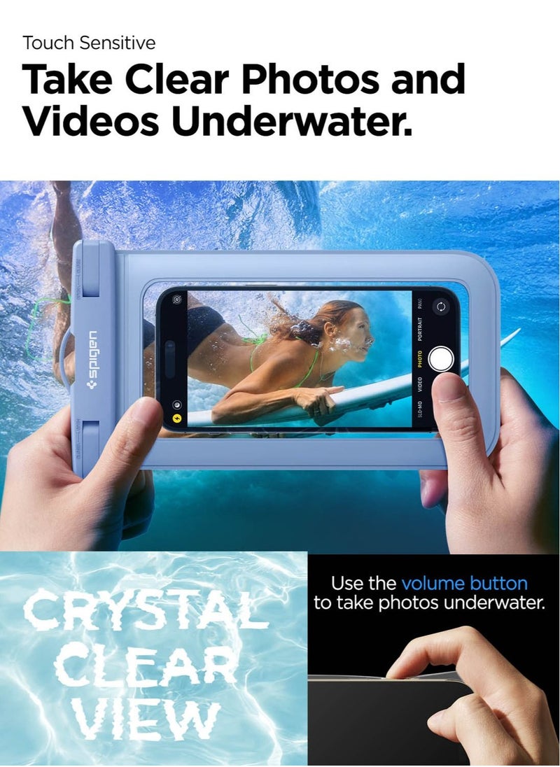 Spigen Universal Waterproof Phone case [1 Pack] IPX8 Pouch A601 Compatible with iPhone, Samsung Galaxy and Smartphone Up to 7 inches - Aqua Blue  - Image 4